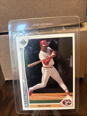 BARRY LARKIN REDS 1991 UPPER DECK SILVER SLUGGER INSERT CARD  #SS18