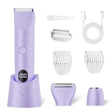 Bikini Trimmer for Women, 3 in 1 Electric Razors Women - Cordless Purple