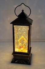 Illuminated Motion Glitter Christmas Nativity Snow Globe Lantern Decoration