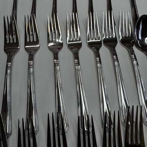LENOX Archway Lot of 58 Flatware Set Stainless 18/10 w/Serving Set Art Deco Styl - Picture 6 of 9