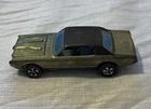 Nice! Hot Wheels Redline Custom Cougar 1967 Green Olive Black Roof Grey Interior