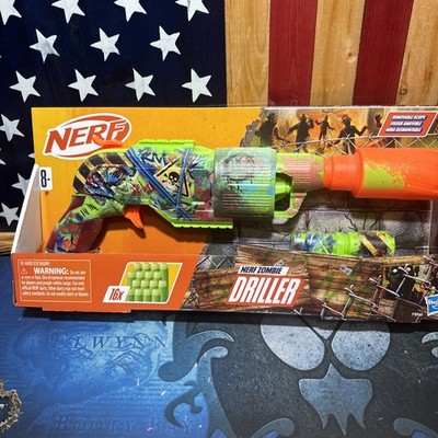 BRAND NEW! NERF  ZOMBIE DRILLER DART BLASTER w/ 16 ELITE DARTS toy HASBRO sealed