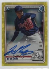 2020 Bowman Chrome Prospects Yellow Refractor /75 Jasseel De La Cruz Auto 2a9