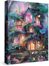 Magical Treehouse Forest Puzzles for Adults 1000 Pieces, Fantasy Plant Flower