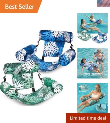 Adult Inflatable Pool Float Chairs - Relaxing Lounge Set in Tropical Design