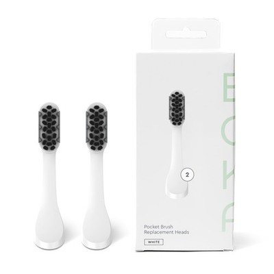 Boka Pocket Replacement Toothbrush Heads for Sonic 1 Count (Pack of 2), White