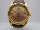 VINTAGE BULOVA SUPER SEVILLE SPLIT DAYDATE GOLDPLATED AUTOMATIC MENS WATCH