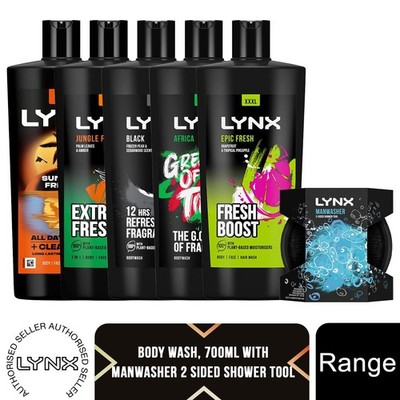 Lynx XXXL Duschgel 700ml mit Spülmaschine 2-seitiges Werkzeug 3in1 Duschgel Set