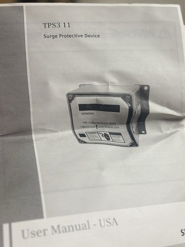 Dispositif de protection contre les surtensions Siemens type 1 TPS311 - Photo 3/3