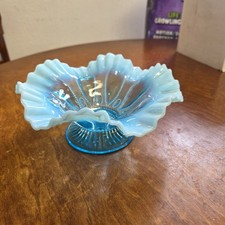 Antique Jefferson Handmade Blue Opalescent Vi...