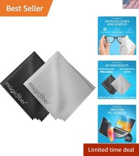 Versatile 2 Pack Microfiber Cleaning Cloths - Ideal for Glasses, Screens More