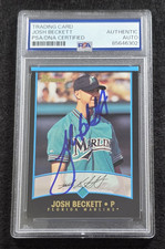 2001 JOSH BECKETT Signed Bowman ROOKIE Card-RED SOX-FLORIDA MARLINS-PSA