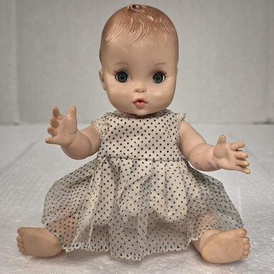 Vintage Effanbee 9'' Baby Doll Drink Wet Sleep Eyes Original Dress Outfit