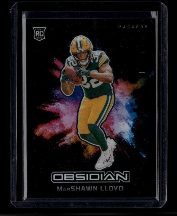 2024 Panini Obsidian MarShawn Lloyd #14 Black Color Blast RC Packers