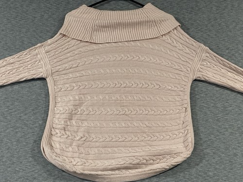 Lauren Ralph Lauren Pink Cowl Neck Cable Knit Sweater Large Long Sleeve  - Picture 10 of 11