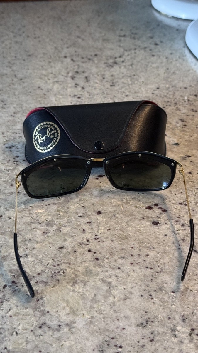 Vintage B&L Ray-Ban Olympian Sunglasses Black & Gold USA Made Rare