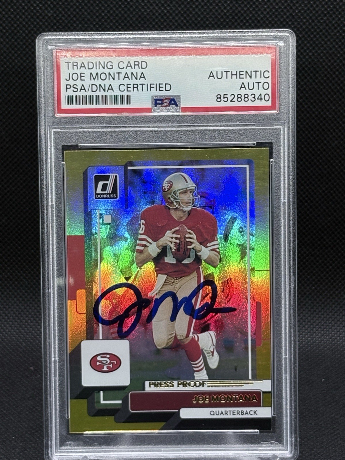 Joe Montana Gold Press Proof PSA/DNA Certified Authentic Auto Gold 49ers
