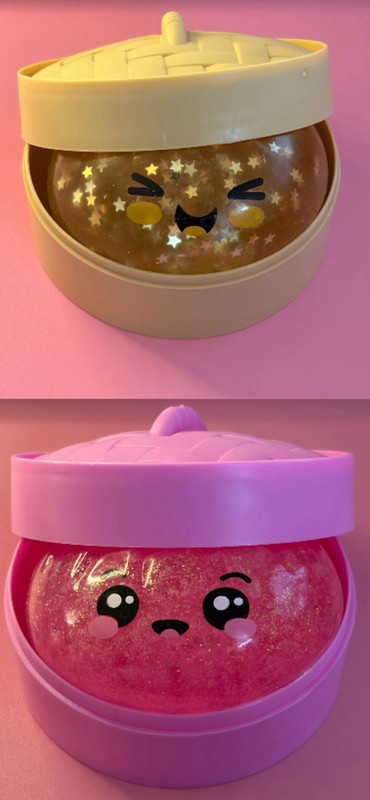 Pink Glitter Dumpling Squishy and Gold Glitter Shimmering Starlight RARE 