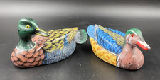 Anatra Papera Oca portafortuna scultura statua ceramica artigiana dipinta a mano