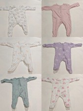 12 First Size Baby Sleep Suits - Asda George - Baby Grow Bundle Job Lot - Used
