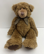 Geoffrey Russ Berrie Teddy Bear Plush 13  Stuffed Animal Toy 259 w/ Plaid Bow