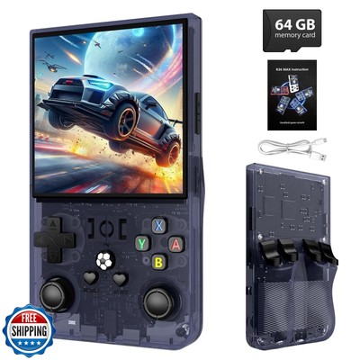 R36MAX Retro Handheld Game Console - 64GB Preloaded Classic Video Games, Supp