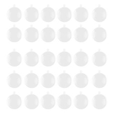 Household Plastic Hanging Christmas DIY Decor Present Bauble Ball Clear 30pcs