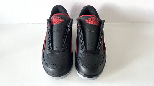 Nike Jugend Jungen Air Jordan 2 Retro Low Schwarz Feuerrot Schuhe Gr. UK 6 FJ6869-006
