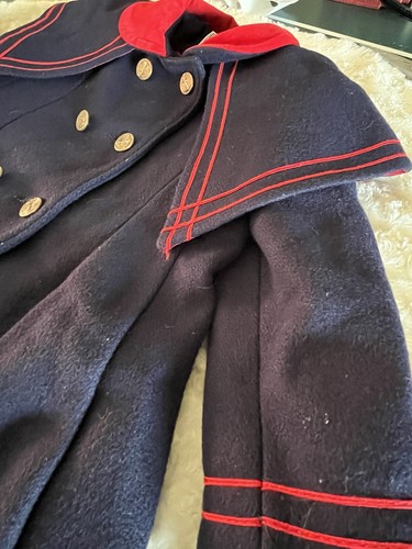 Vintage Girls Rothschild Wool Sailor Coat. Navy with Red Trim and Lining. Size 4 - Picture 6 of 15