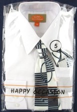 NEW Happy Occasion Boy's 3 Pc. White Dress Shirt, Tie  Pocket Square Set, 5