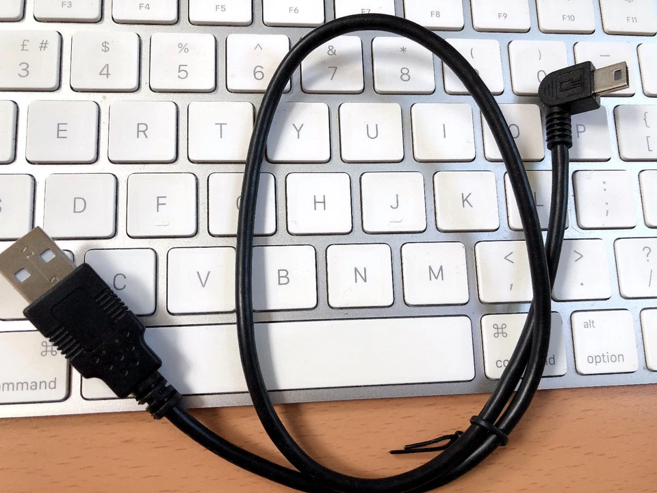 Mini USB-B 5Pin Right-Angle Male To USB 2.0 Male Data Charge Cable Cord 50cm - Image 3 of 3