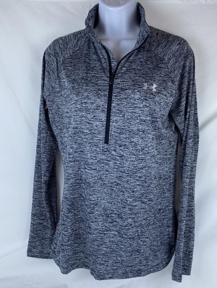 Under Armour Women's Size Med Loose Fit Heather Black Half Zip