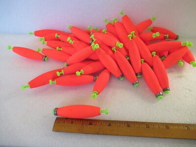 50 2.5'' FISHING BOBBERS Medium Cigar Floats Weighted Foam Snap on Float Choice
