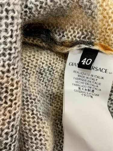 Versace Versus Wool Mohair Blend Brown Animal Print Uk 8-10 VGC - Picture 14 of 22