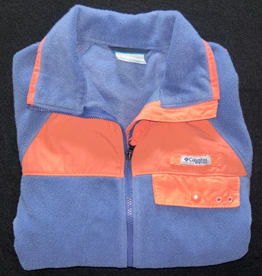 Columbia Women’s Extra Small Fleece Full Zip Sweater Jacket Purple Orange Coat - Image 2 of 4