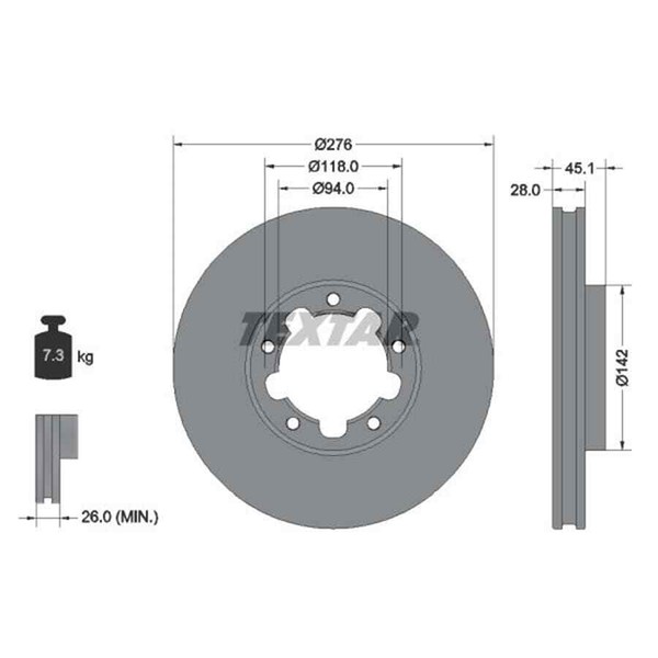 Textar 2X Bremsscheibe 92324003-image