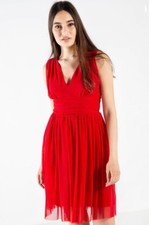 J'aime mini V sleeveless organza dress, red size small. RRP $125 80% OFF