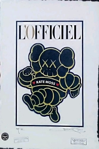 L'OFFICIEL, KAWS, Chum, Kate Moss, Artist Proof 22'x 15'x Signed Fairchild Paris - Picture 8 of 12
