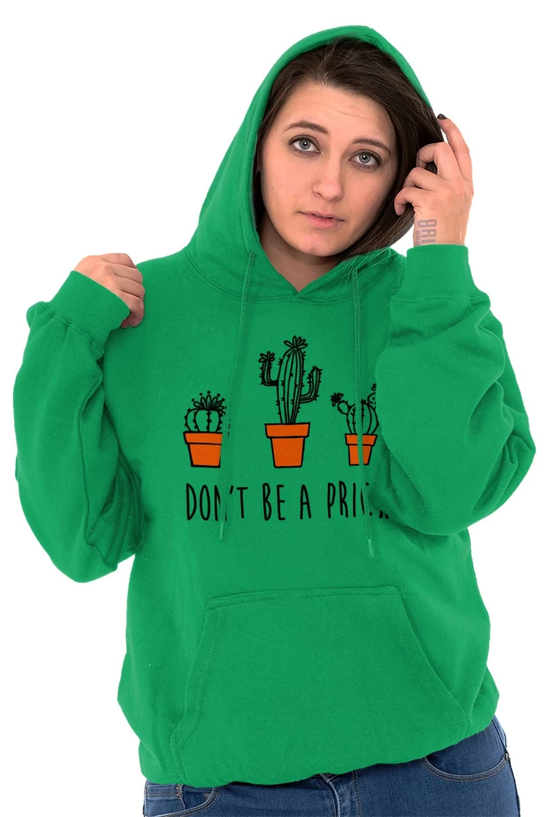 RHUDE Felpa con cappuccio Don't Be A Prick Funny Cactus Pun Rude Party uomo donna