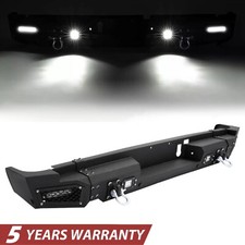 Rear Bumper For 2019-2024 Dodge Ram 1500 Assembly W Dual Exhaust W Park Holes Rear Bumper For 2019-2024 Dodge Ram 1500 Assembly W Dual Exhaust W Park Holes