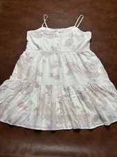 Cute Lovetree Cream Boho Paisley Babydoll Mini Dress Large L