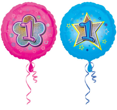 Folien-Luftballon 45 Cm – Happy 1st Birthday Rosa, Mit Teddy, Für 1. Geburtstagsfeier