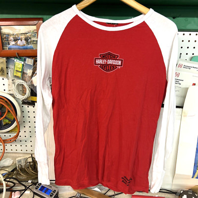HARLEY DAVIDSON Long Sleeve Womens Jersey Red & White w