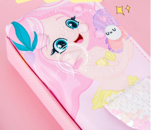 Bolsa para bolígrafos Mermaid 3D caja de almacenamiento de papelería de gran capacidad niñas niños Foto 4 de 4