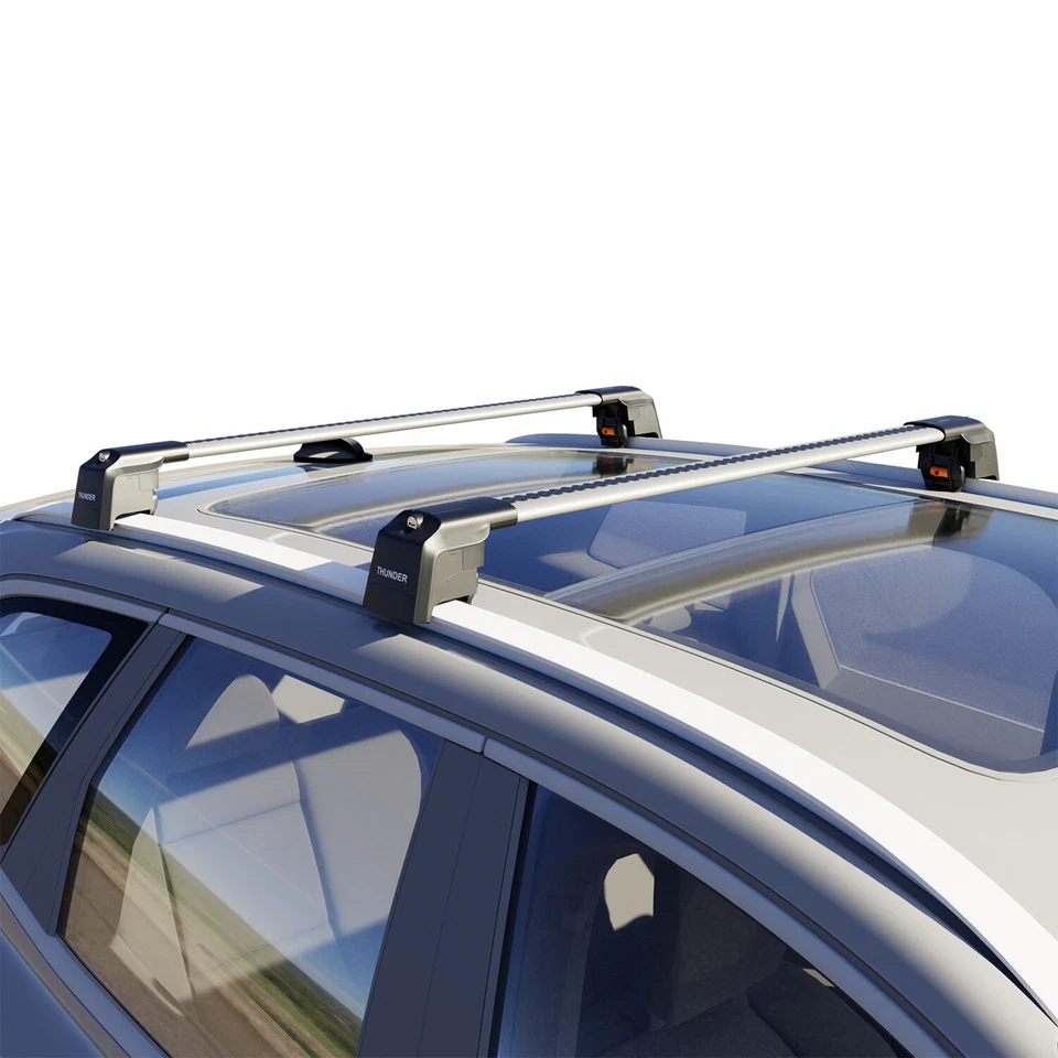 For AUDI A6 Wagon 2005 2010 Grey Aluminium Roof Racks Cross Bars Lockable Foto 3 de 4