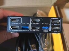 KCEVE HDMI KVM SWITCH  2 Port DUAL DISPLAY Open Box