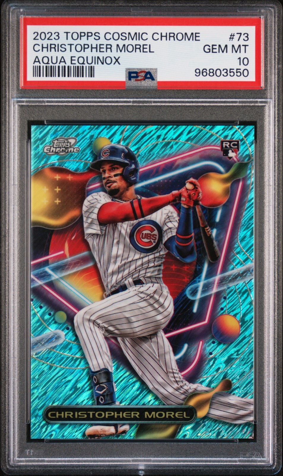 PSA 10 - 2023 Topps Cosmic Chrome CHRISTOPHER MOREL RC Aqua Equinox 90/199 #73