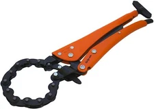 Grip-On Tools GR18212 12-Inch Chain Pipe Cutter Locking Pliers in Orange Epoxy