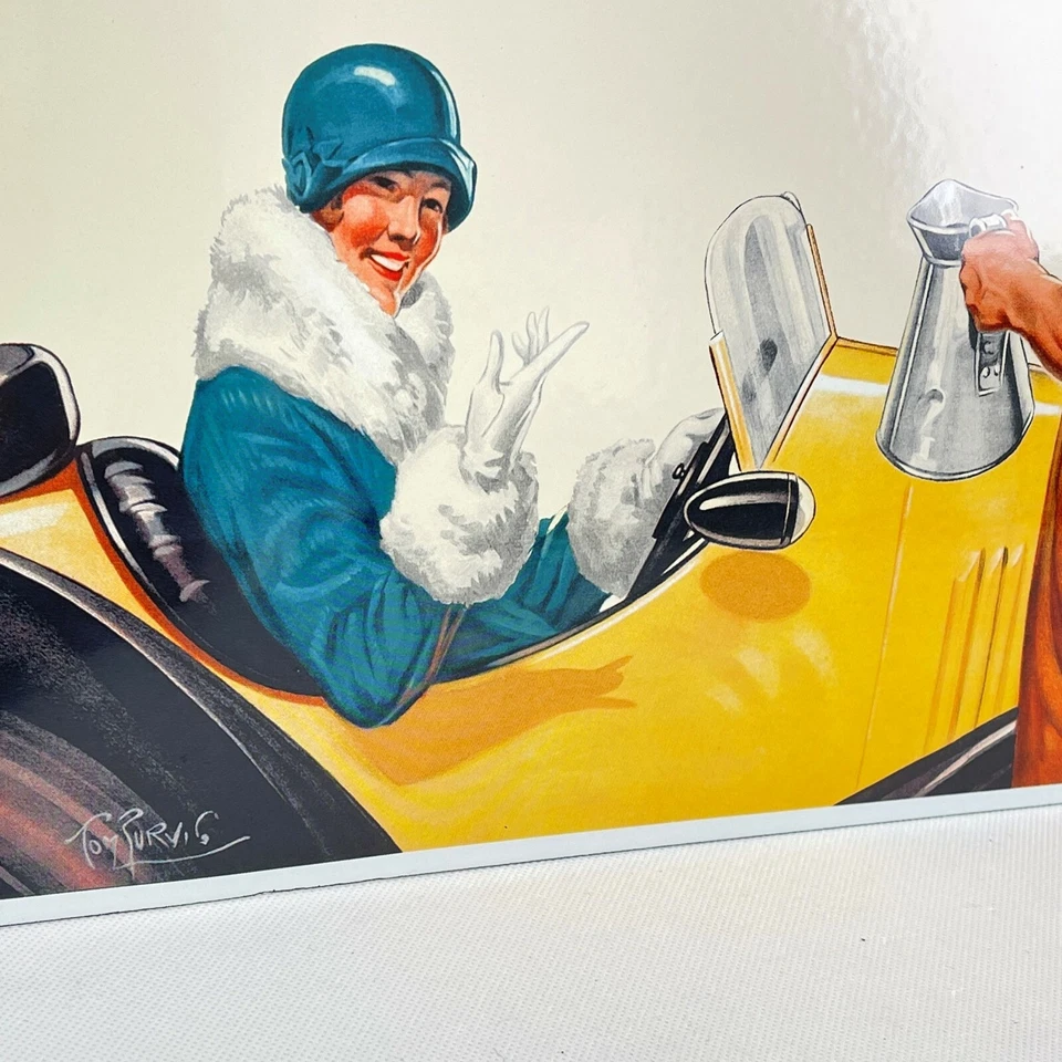 XL SHELL "How to buy oil!" Emailschild Emaille Schild enamel sign  35x52cm  - Bild 2 von 4