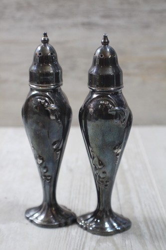 Salière et poivrière vintage années 50 plaqué argent par Stanhome - Photo 6 sur 6